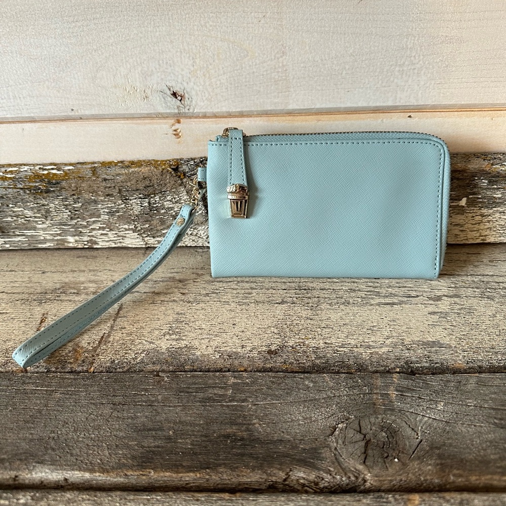 Danier | Light Blue Leather Wristlet Wallet